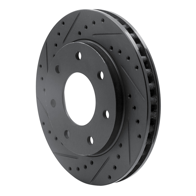 Ford F-250 Brake Rotor (1) - Front Left - R1 Concepts - Drilled & Slotted - Black - `97-`04